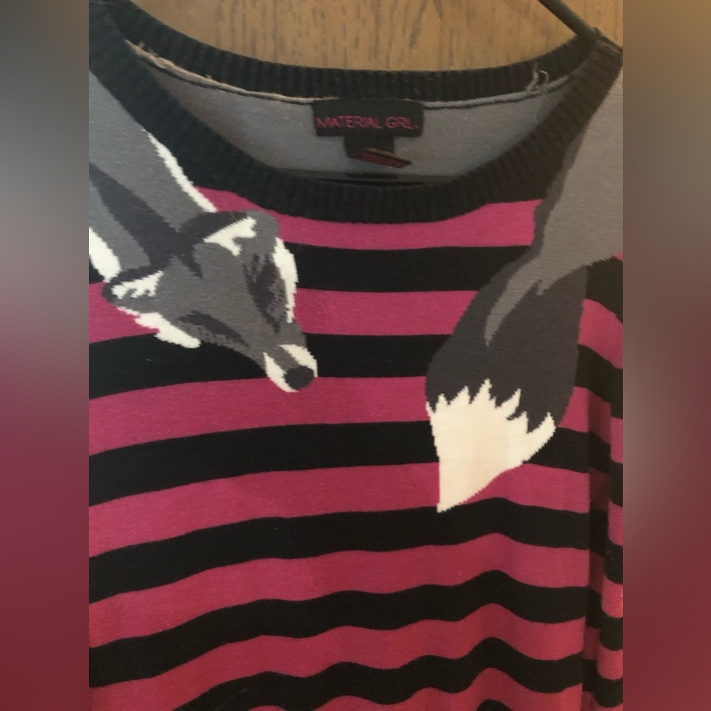 Pink and Black striped sweater